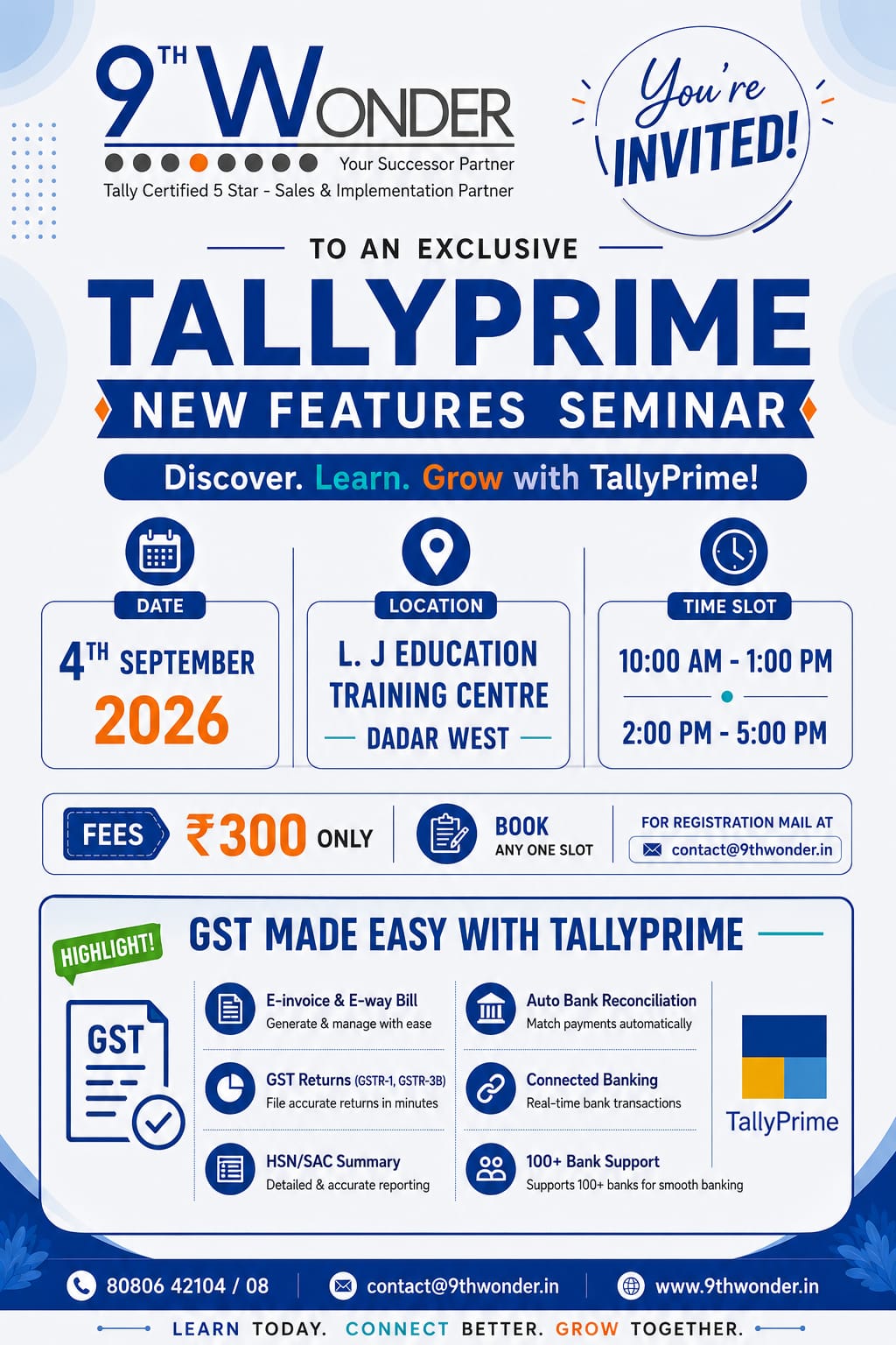 TallyPrime New Features Seminar - 4th September 2026